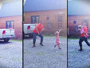 Después De Un Largo Día De Trabajo Éste Señor Regresa A Casa A Divertirse Con Su Hija Y A Bailar De ¡Felicidad!